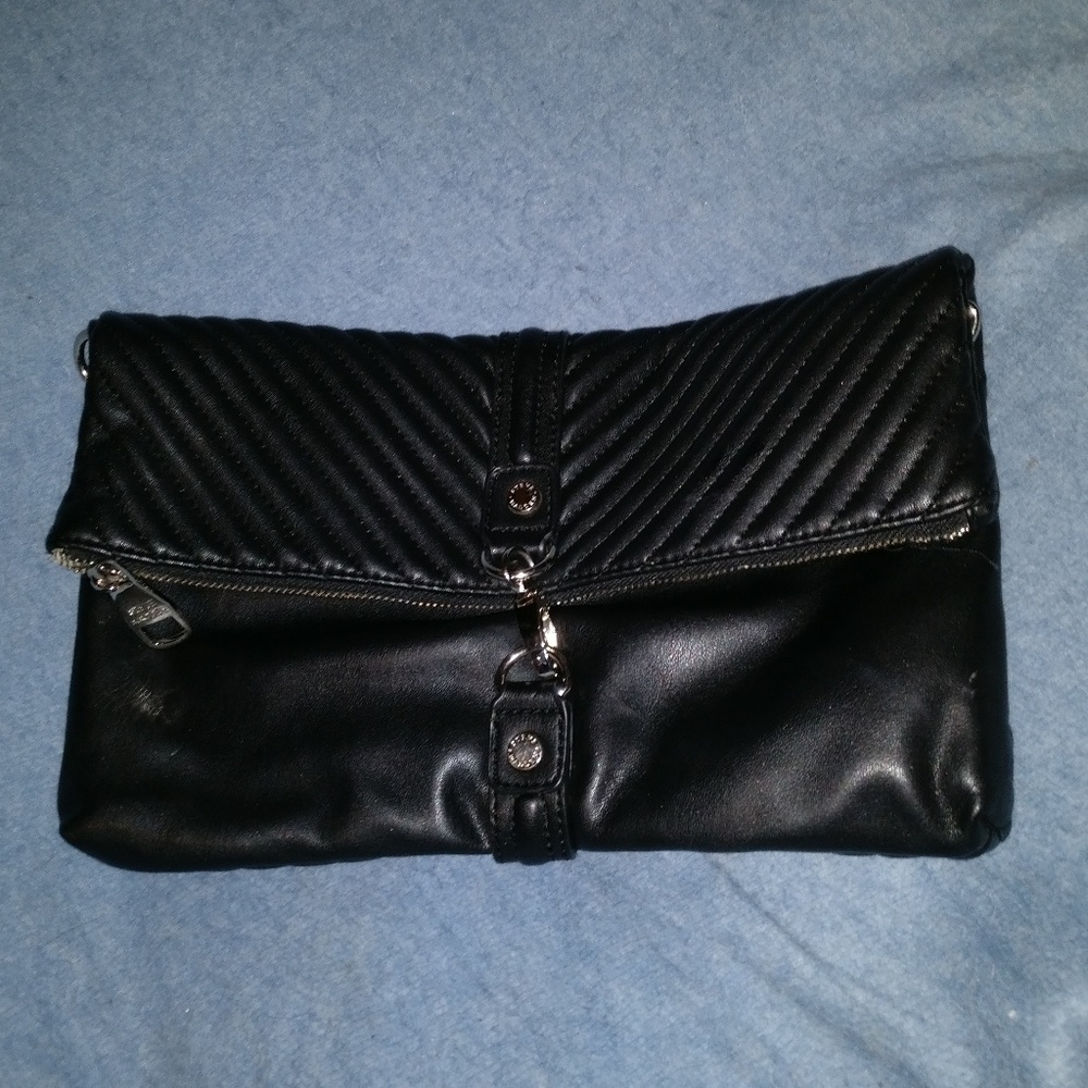 Steve Madden Convertible Black Foldover Clutch